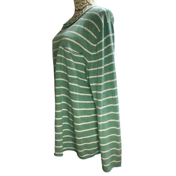 Brooks brothers red fleece horizontal white stripes green sweater XL - Picture 2 of 5